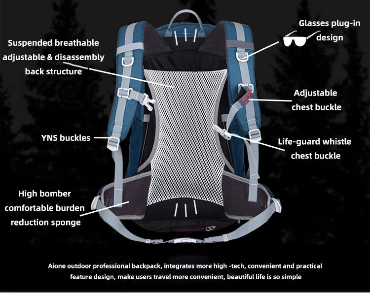 30L Outdoor Hiking Backpack for Men Sports Climbing Bag Mochila Camping Mountaineering Bag Travel Trekking Motorcycle Rucksack