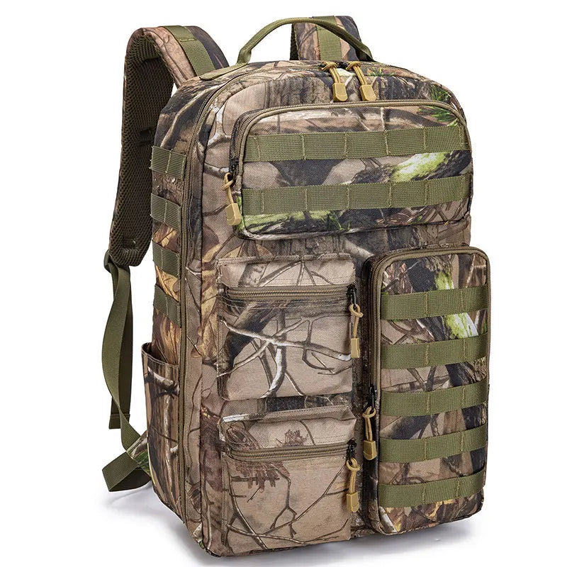 Waterproof Tactical Backpack Camo Hunting Fishing Bag Multi-Compartment Durable Rucksack for Outdoor Travel & Sports