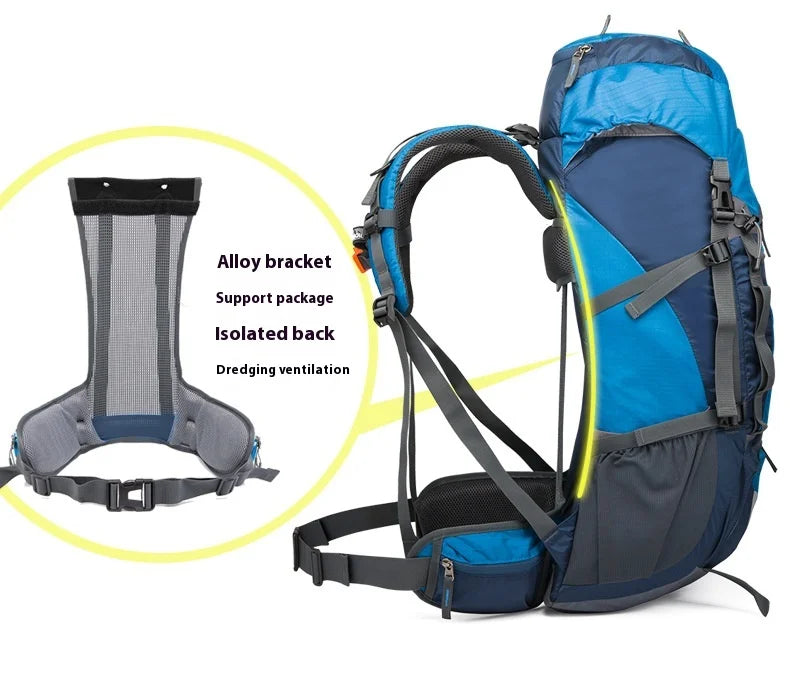 55L high capacity mountaineering bag hiking camping long distance travel outdoor backpack men's and women's sports