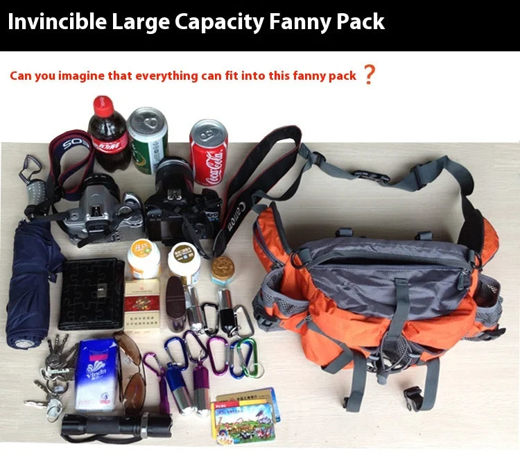 Hiking Waist Bag Outdoor Cycling Waterproof Backpack Reflective Strip Sports Fanny Pack Camping Nylon Hunting Accessor