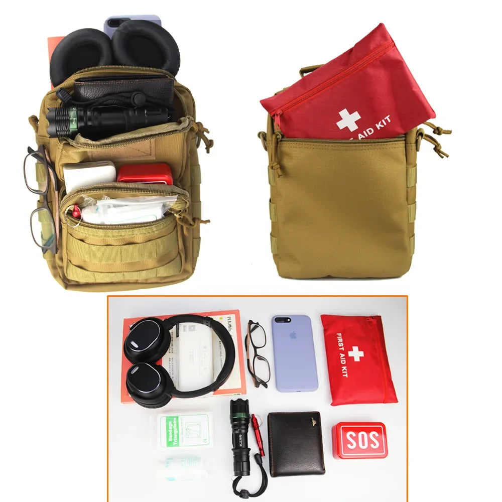 Outdoor Sports Crossbody Shoulder Bag Men's Chest Pack Handbag Hiking Camping Sling Backpack Trekking Hunting Molle Backpack