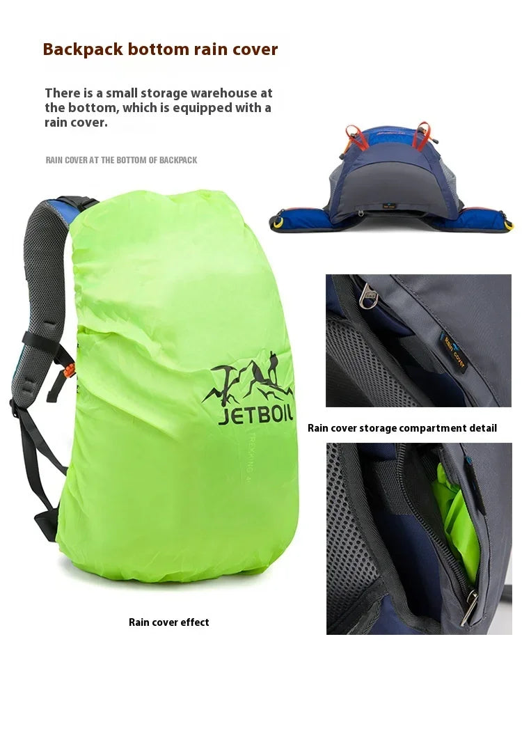 40L Splicing Style Backpack 450D Nylon Travel Bag Men Outdoor Backbag Multifunctional Hiking Mountaineering Backpack
