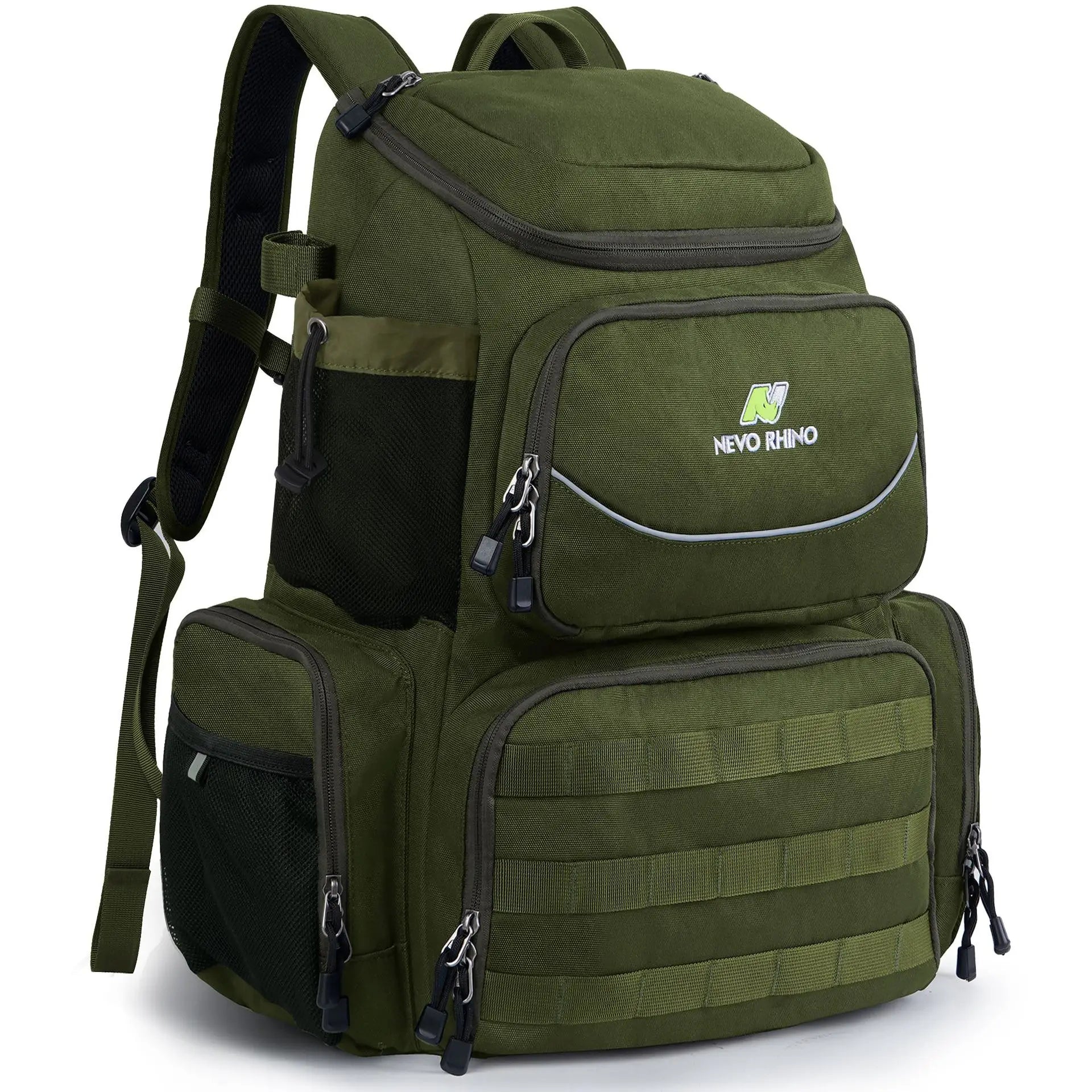 Fishing Camping Tackle Backpack Large Waterproof Lure Bag with Protective Rain Cover Tactical Bag Multi-function Fishing Pack