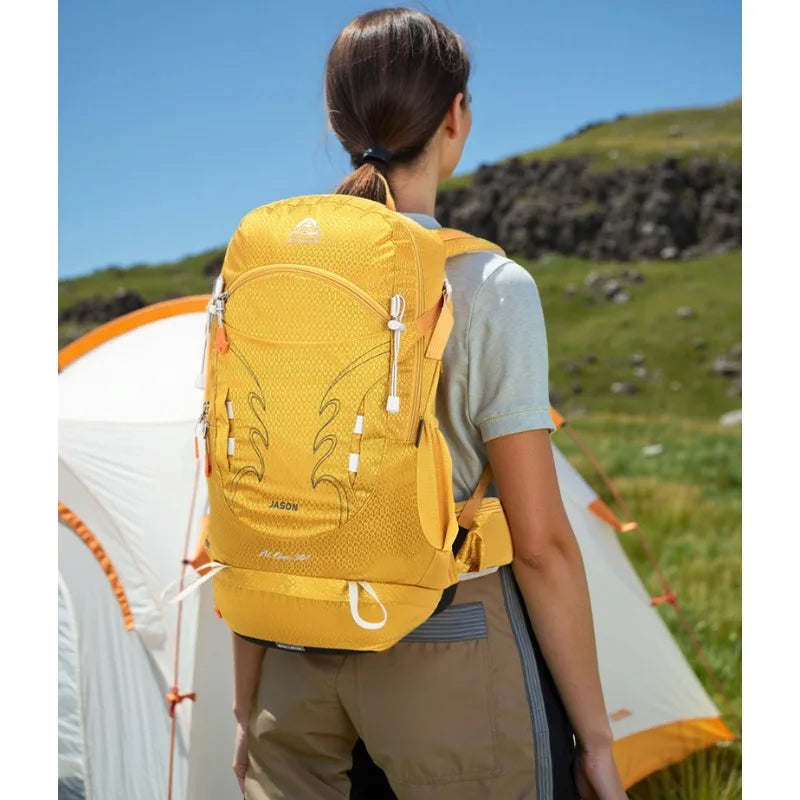 Aione Lightweight Outdoor Hiking Backpack Men Women's 30L Travel Durable Nylon Shoulder Bag Camping Trekking Water Bottle Pouch