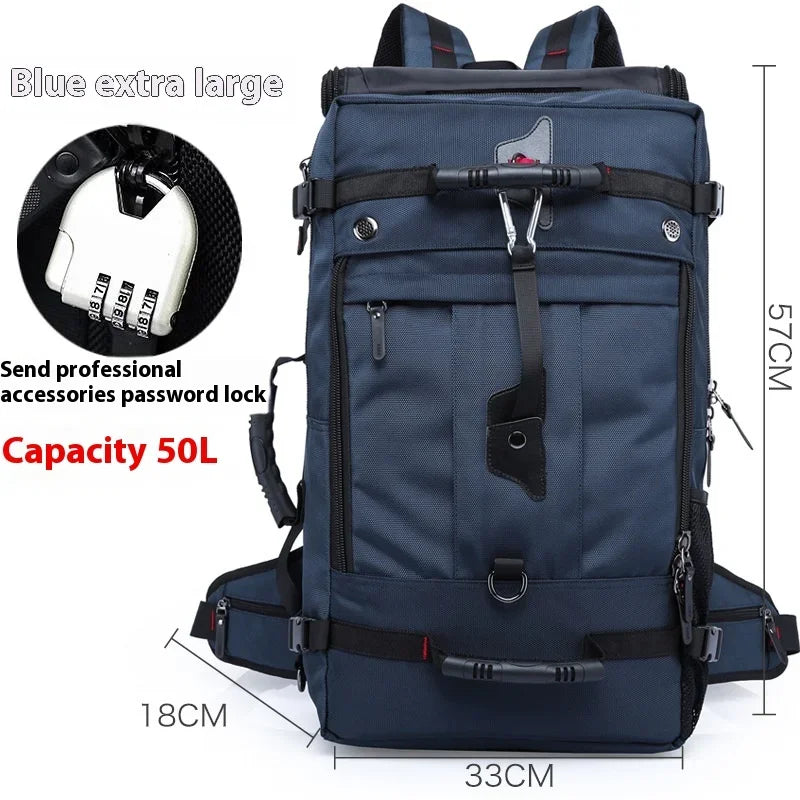 50L Waterproof Durable Travel Backpack Men Women Multifunction 17.3 Laptop Backpacks Male outdoor Luggage Bag mochilas