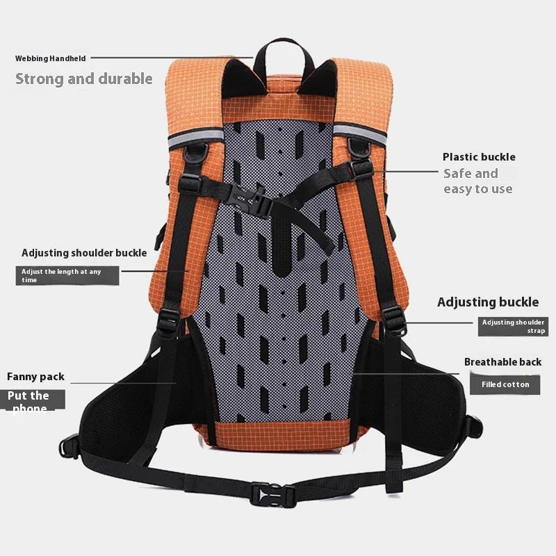 Mountaineering Package Men's and Women's Outdoor Hiking High Capacity Mountaineering Light Travel Commuter Nylon