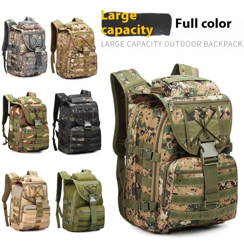 Tactical Camouflage Outdoor Backpack Mens Waterproof Wear-resistant Commuting Bags Male Camping Hiking Travel Hunting Backpacks