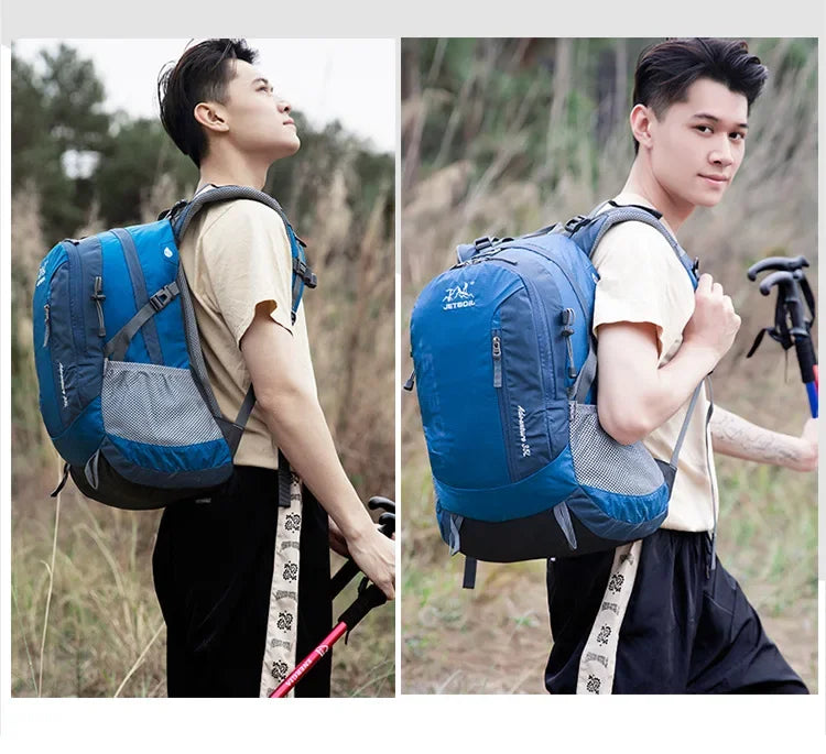 Mountaineering Backpack Men's and Women's 35L Lightweight Hiking Travel Bag Outdoor Camping Waterproof Storage Bags