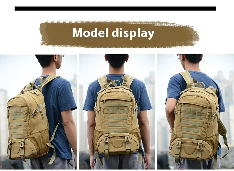 35L Military Tactical Backpack Army Bag MOLLE Trekking Backpack GYM Women Men EDC Outdoor Hiking Rucksack Witch Bottle Holder