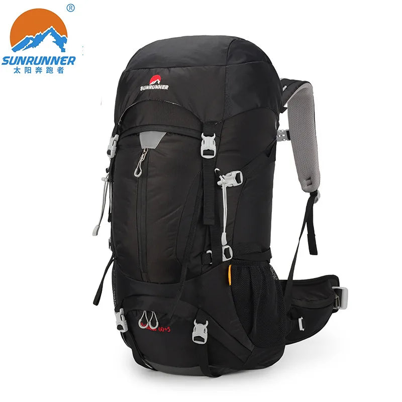 60+5L Camping Backpack Men's Travel Bag Climbing Rucksack Large Hiking Storage Pack Outdoor Mountaineering Sports Shoulder Bags