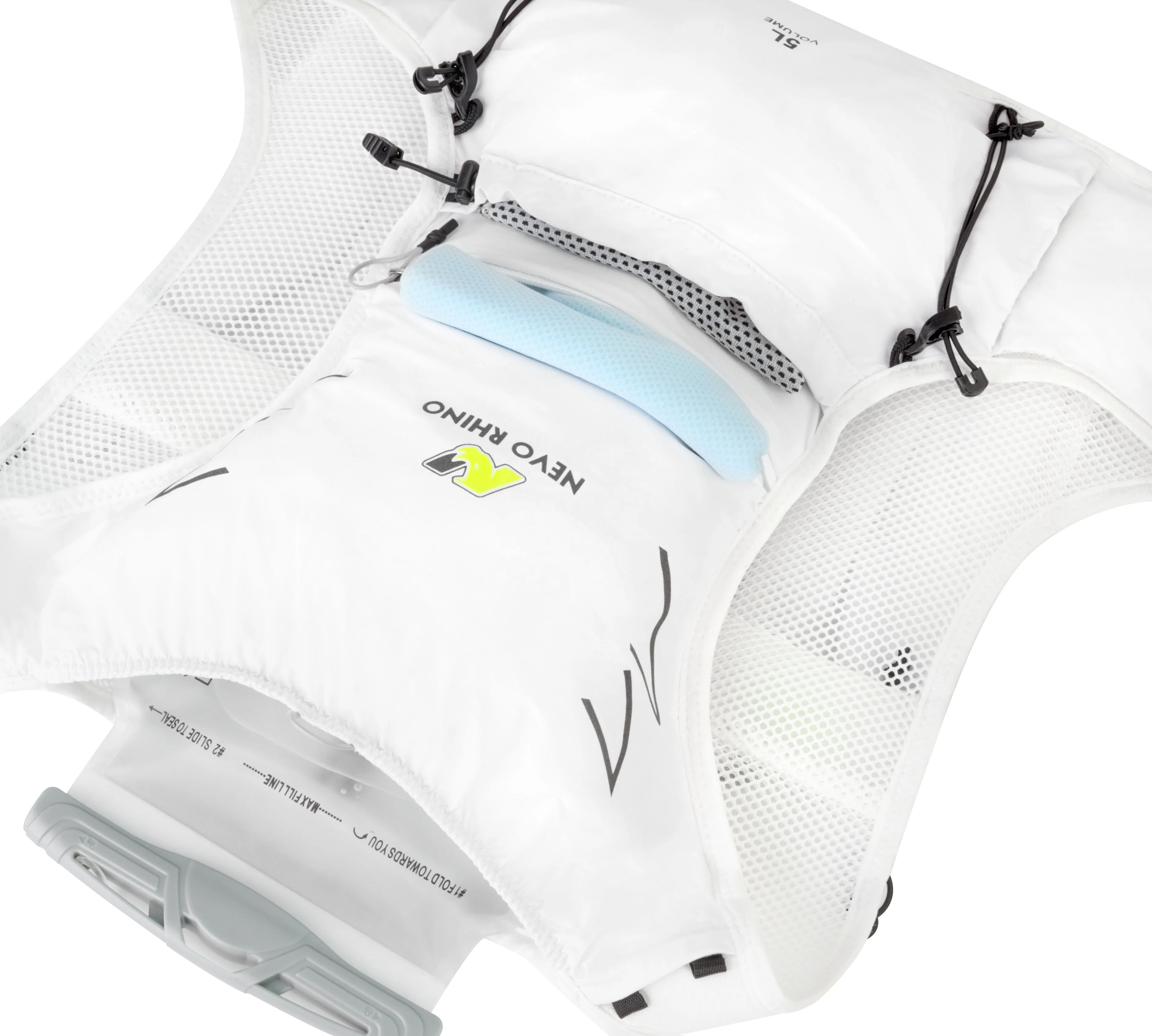 Lightweight White Running Vest Reflective Phone Holder Features Universal Cycling Running Hydration Access Polyester Waterproof