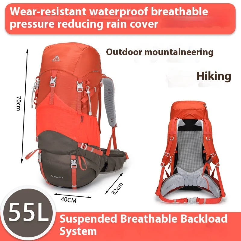 New Design 50l Hiking Backpack Expandable Large Capacity External Frame Bag Pack Rucksack Camping Hiking Backpack