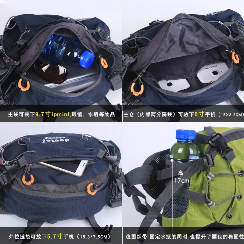 10L Sports Wais Bag Outdoor Nylon Shoulder Bag Crossbody Travel Cycling Bicycle Riding Running Handbags Climbing Men's Bags