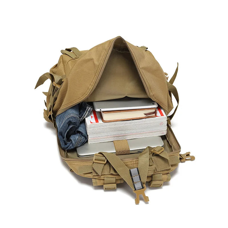 40L Camping Backpack Men's Bag Travel Bags Tactical Molle Climbing Rucksack Hiking Outdoor Reflective Shoulder Fishing Bag