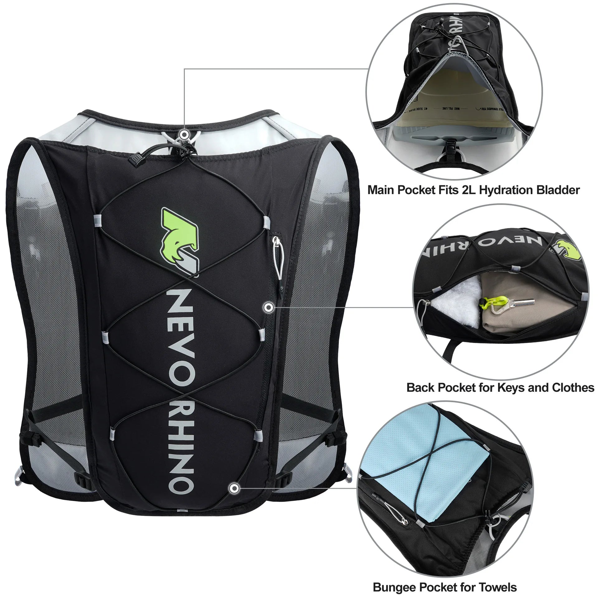 Nevo Rhino Marathon Outdoor Cross Country Running Professional Backpack Men's and Women's Lightweight Running Bags