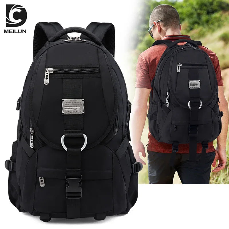New Black Fashion Large Capacity Travel Backpack Men's Outdoor Backpack Oxford Cloth 55L Durable Mountaineering Bag