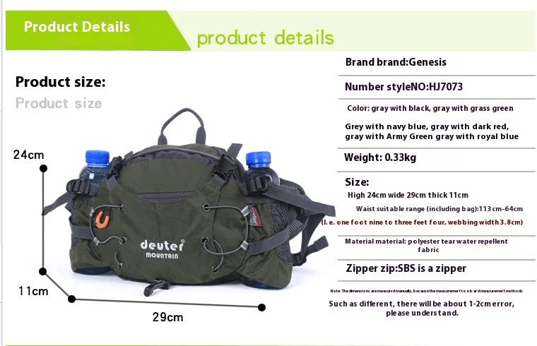 10L Sports Wais Bag Outdoor Nylon Shoulder Bag Crossbody Travel Cycling Bicycle Riding Running Handbags Climbing Men's Bags