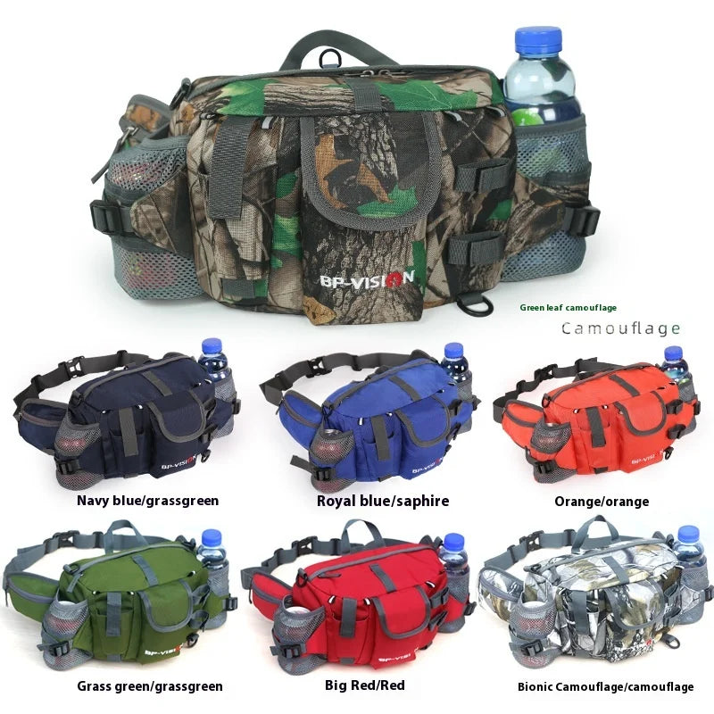 Waist Pack Bag with Shoulder Strips Hiking Camping Climbing Cycling Tactical Storage Lumbar Bag for Hunting Ski Fishing Fitness