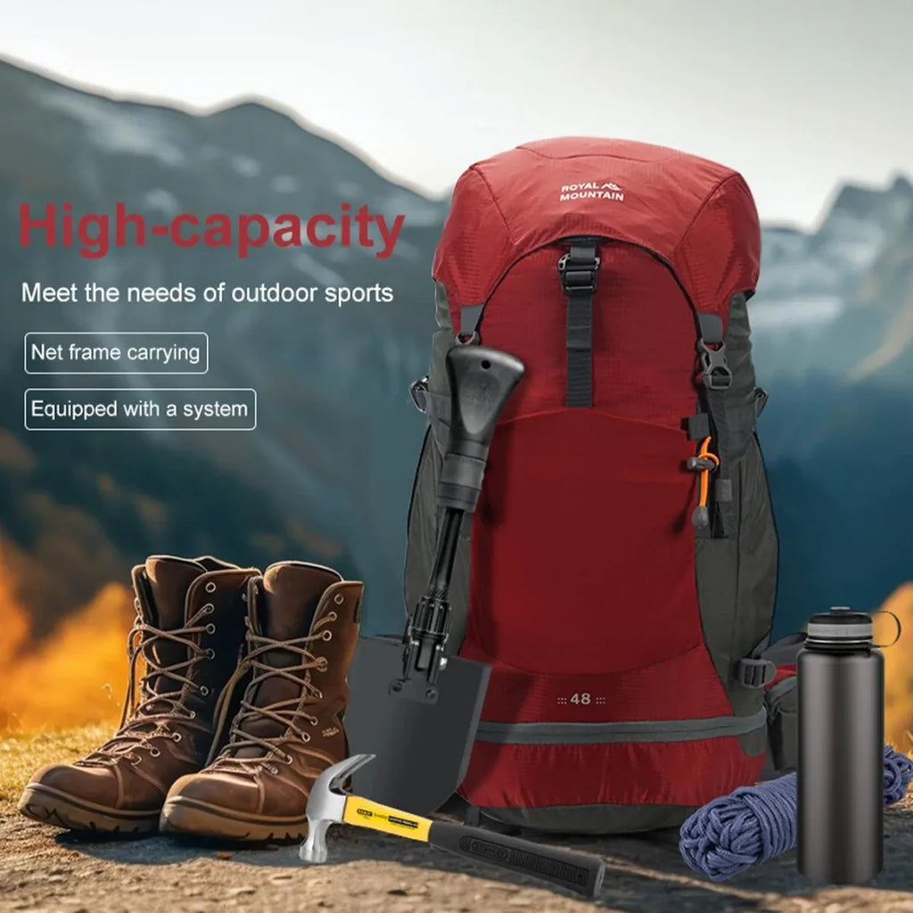 48L Camping Backpack Travel Bag For Men Large Capacity Outdoor Sport Trekking Hiking Mountaineering Shoulder Bag with Rain cover