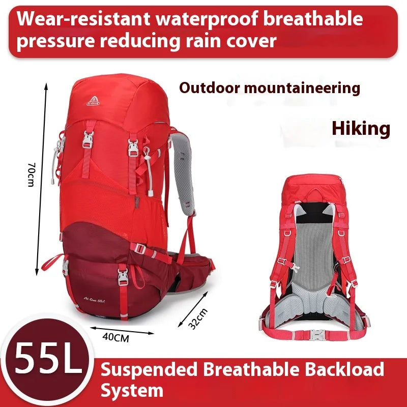 New Design 50l Hiking Backpack Expandable Large Capacity External Frame Bag Pack Rucksack Camping Hiking Backpack