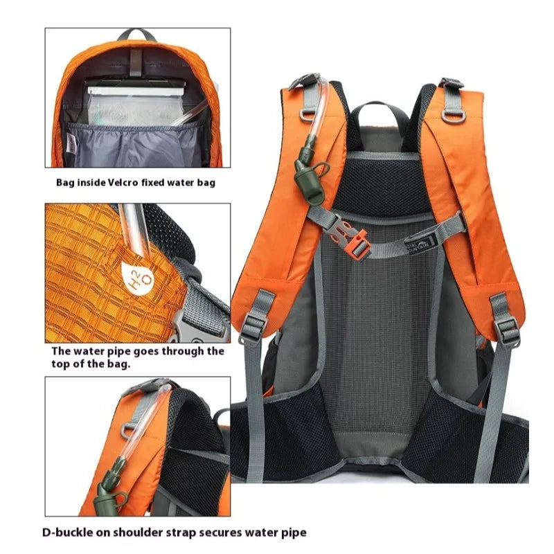 Classic Outdoor Climbing Backpack Travel Hiking Camping Bag Nylon Waterproof Mountaineering Sport Shoulder Rucksack Men Women