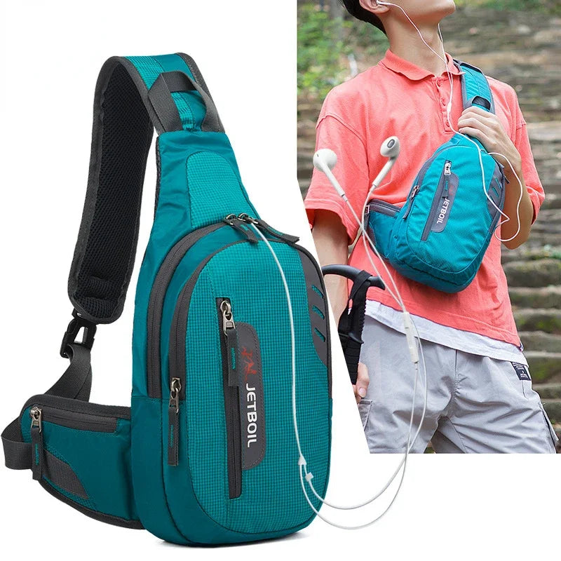 Outdoor Sports Chest Bag Unisex Waterproof Single Shoulder Backpack Cycling Hiking Fitness Multi-Functional Crossbody Pack
