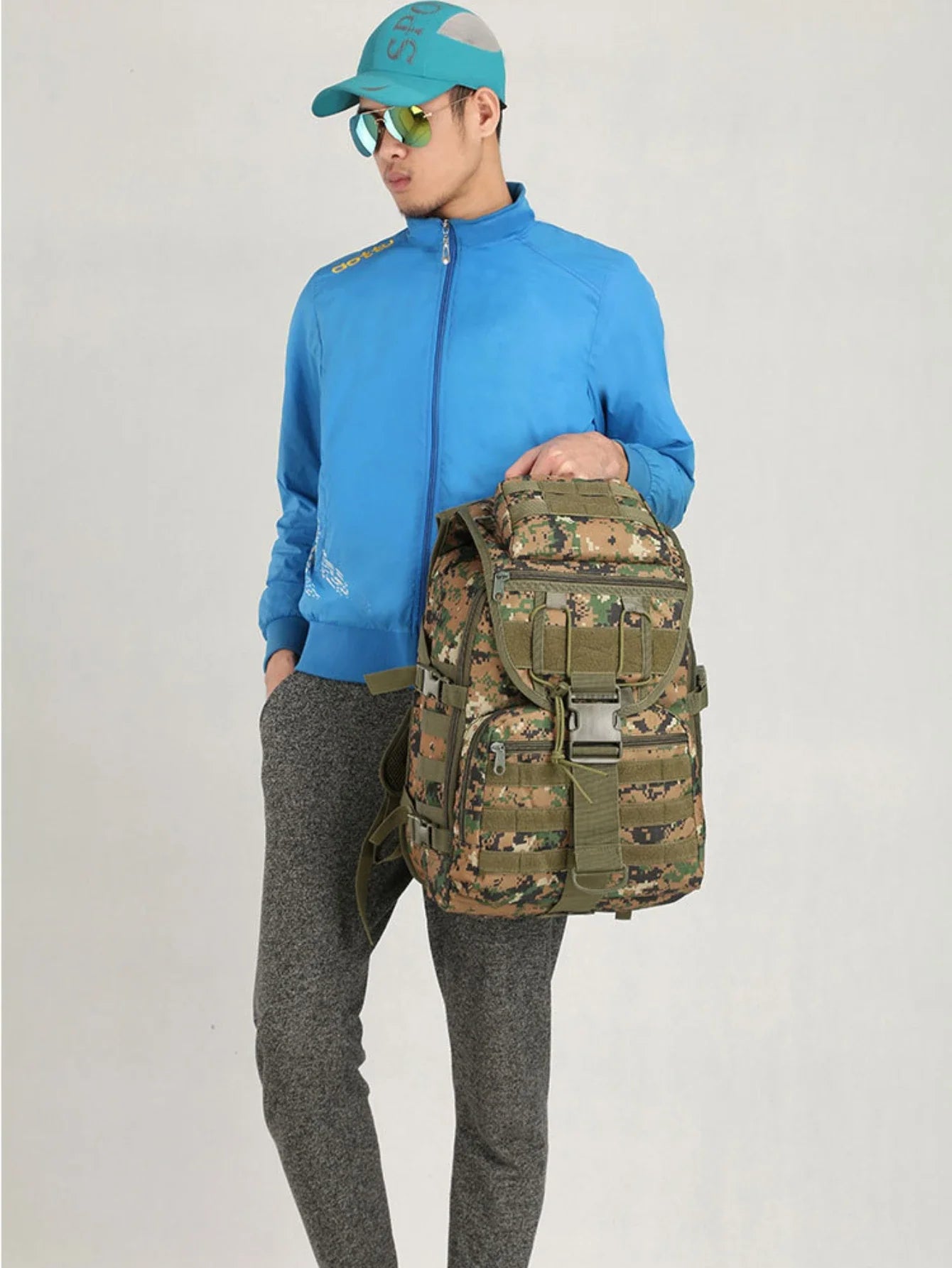 Tactical Camouflage Outdoor Backpack Mens Waterproof Wear-resistant Commuting Bags Male Camping Hiking Travel Hunting Backpacks