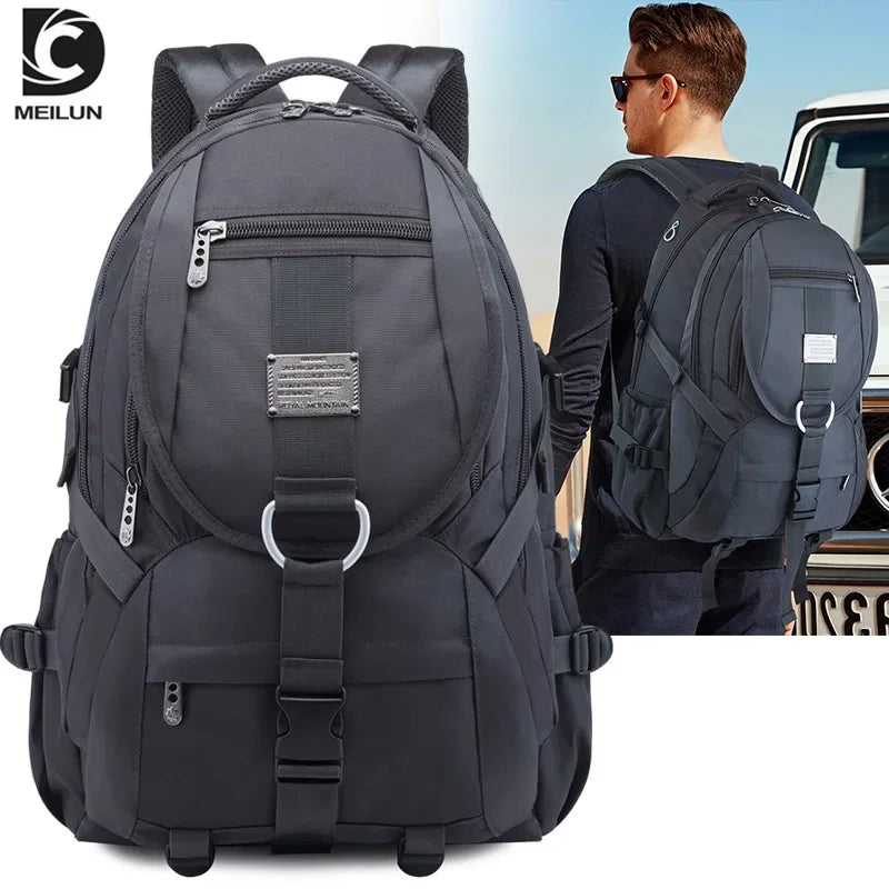 New Black Fashion Large Capacity Travel Backpack Men's Outdoor Backpack Oxford Cloth 55L Durable Mountaineering Bag