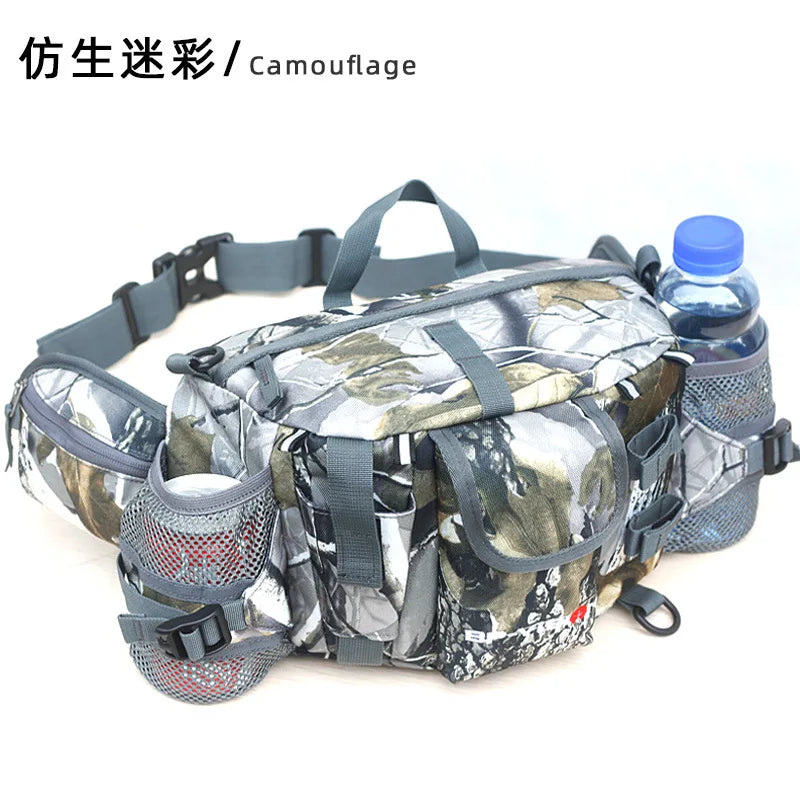 Waist Pack Bag with Shoulder Strips Hiking Camping Climbing Cycling Tactical Storage Lumbar Bag for Hunting Ski Fishing Fitness