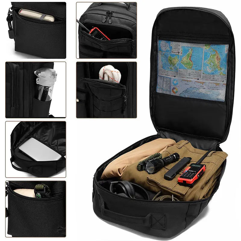 Waterproof Tactical Backpack Camo Hunting Fishing Bag Multi-Compartment Durable Rucksack for Outdoor Travel & Sports