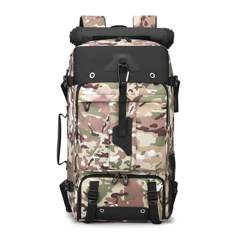 USB Climbing Backpack Travel Laptop Lightweight Rucksack with Shoes Pack Outdoor Camping Hiking Knapsack Sports Gym Schoolbag