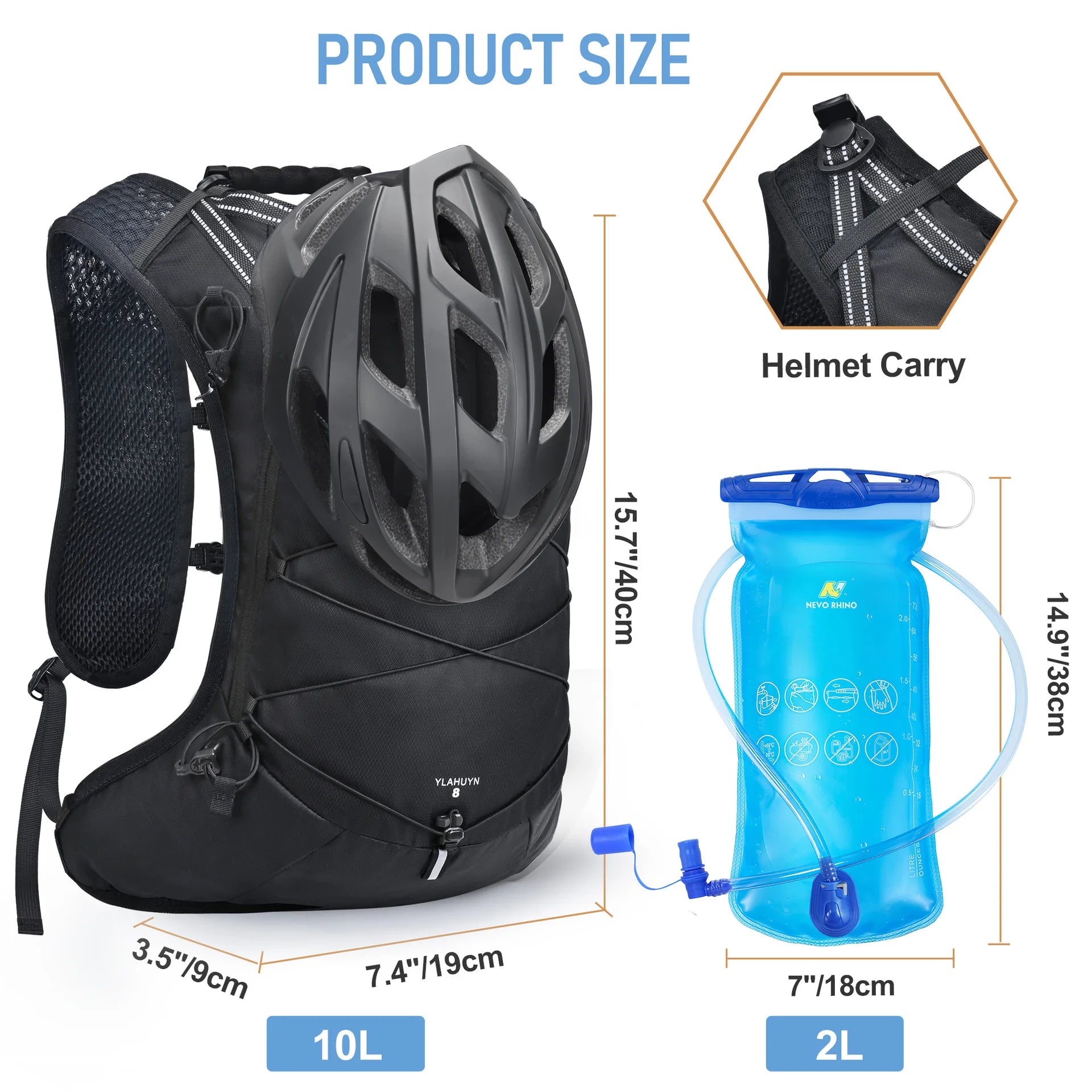 Hiking Backpack Waterproof Lightweight Travel Backpacks for Men Women Packable Sports Backpack with Water Bladder for Camping