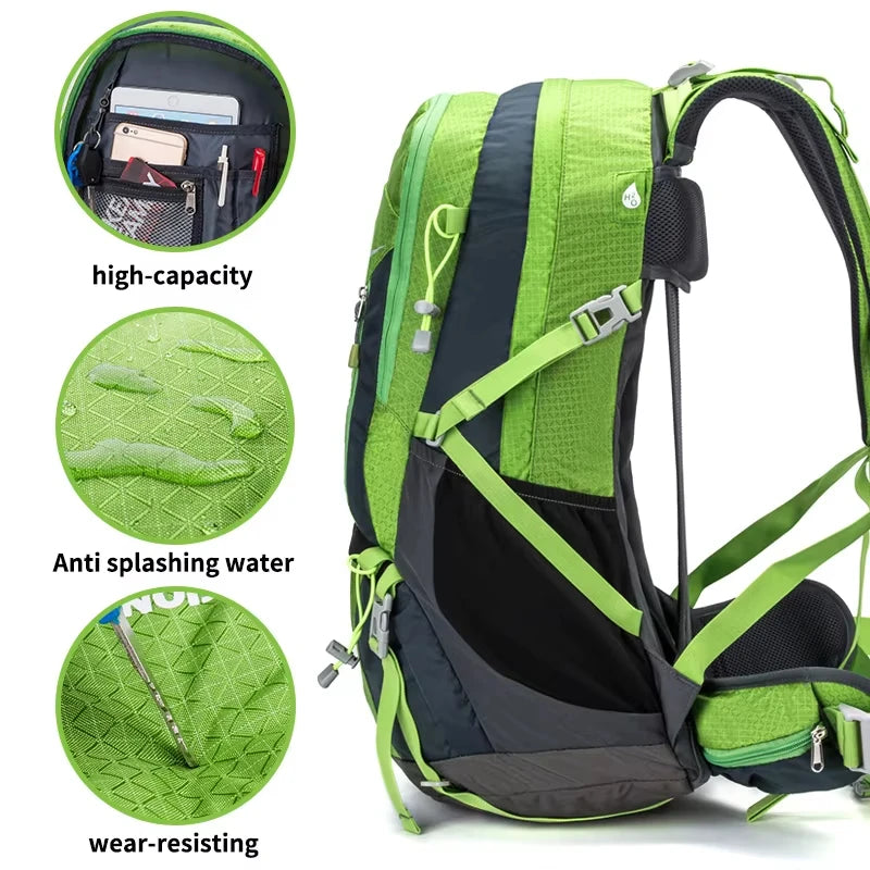 45L Outdoor Climbing Backpack Suspension Large Capacity Camping Travel Multi-functional Waterproof Lightweight Shoulder Backpack