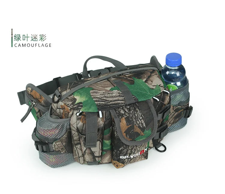 Waist Pack Bag with Shoulder Strips Hiking Camping Climbing Cycling Tactical Storage Lumbar Bag for Hunting Ski Fishing Fitness