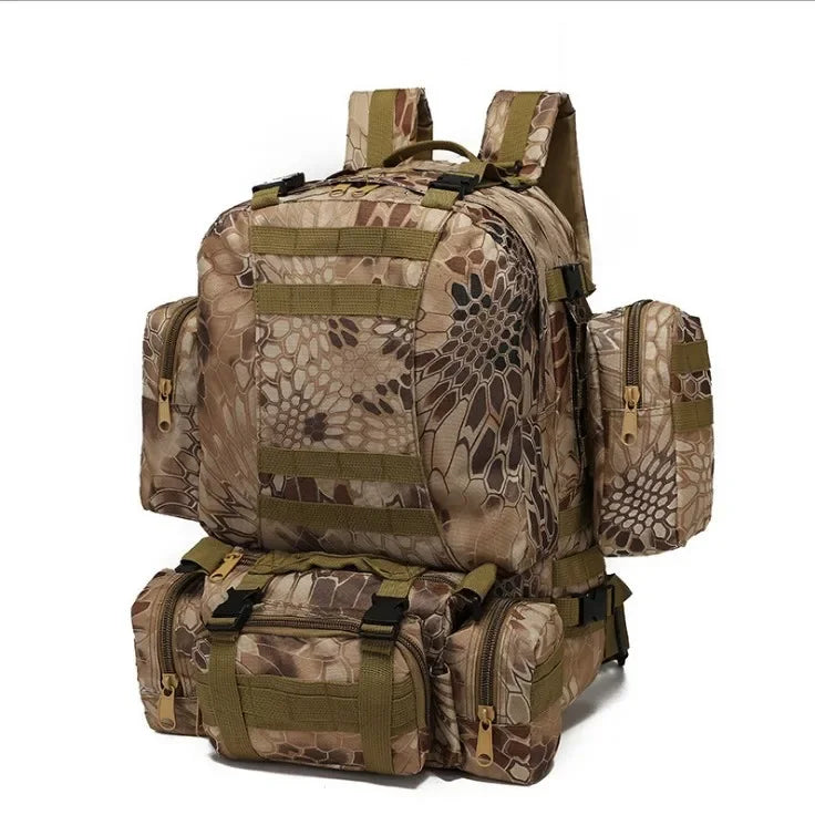 50L Tactical Backpack Outdoor Camping hiking Backpack Large Capacity Storage Combination Rucksacks 4 in 1 Backpack