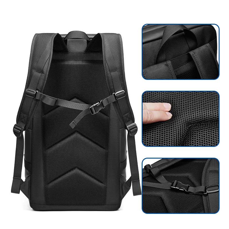 Men's Outdoor Travel Backpack Large Capacity Solar Charging Multi-Functional Shoe Compartment Bookbag Youth Business OL Style
