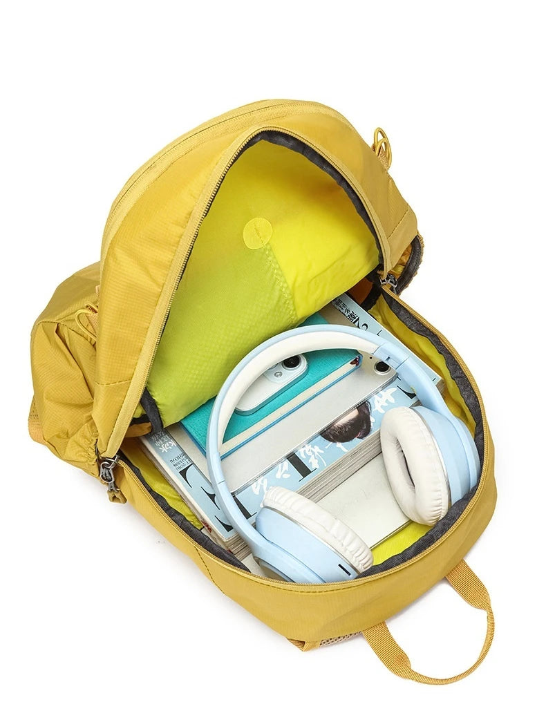 Fashion Women's Men Travelling Hiking Waterproof Outdoor Lightweight Camping Small Backpack Simple Casual Travel College Bag