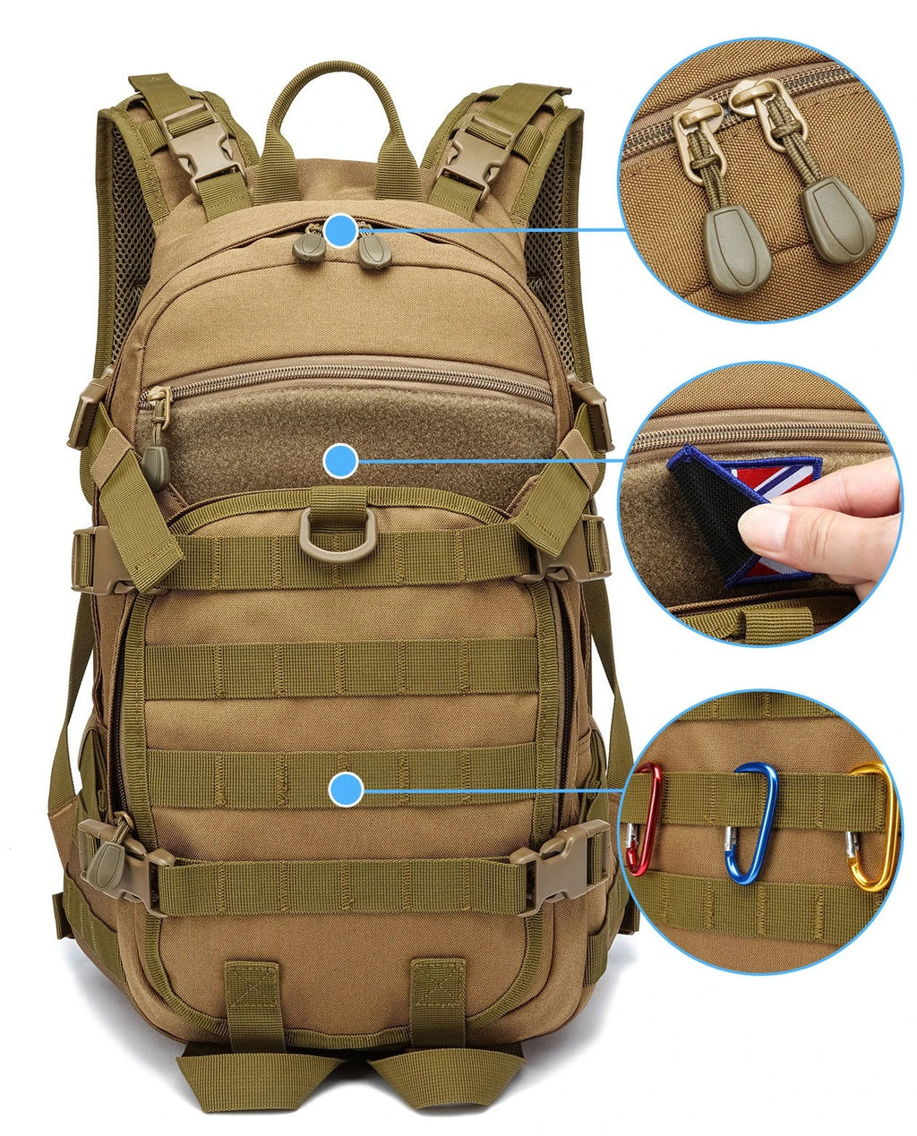 Tactical Backpack 25L Riding Backpack Waterproof High Quality Hiking Hunting Style Bag Small Rucksack