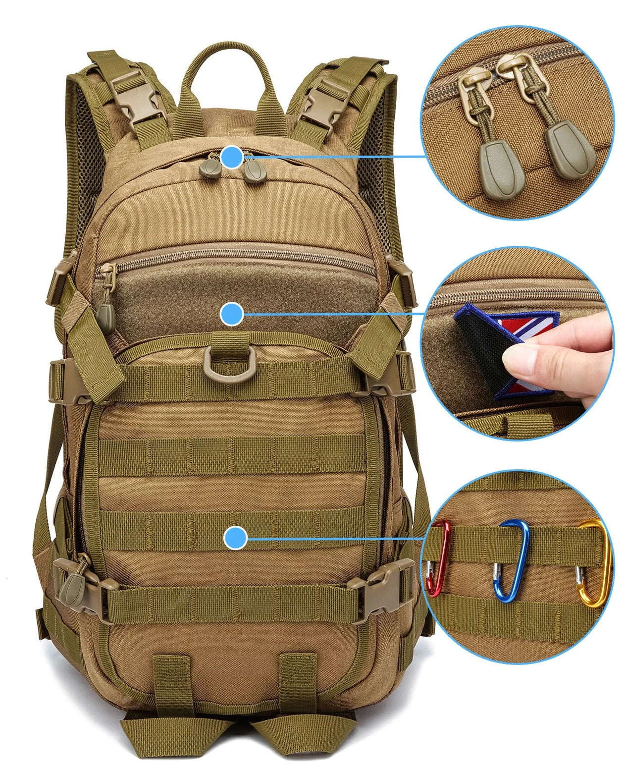 Tactical Backpack 25L Riding Backpack Waterproof High Quality Hiking Hunting Style Bag Small Rucksack