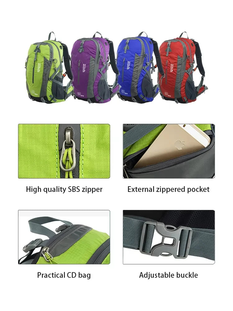 Classic Mountaineering Backpack Outdoor Sports Bag 40L Waterproof Sports Travel Backpack Travel Bag Multifunctional Backpack