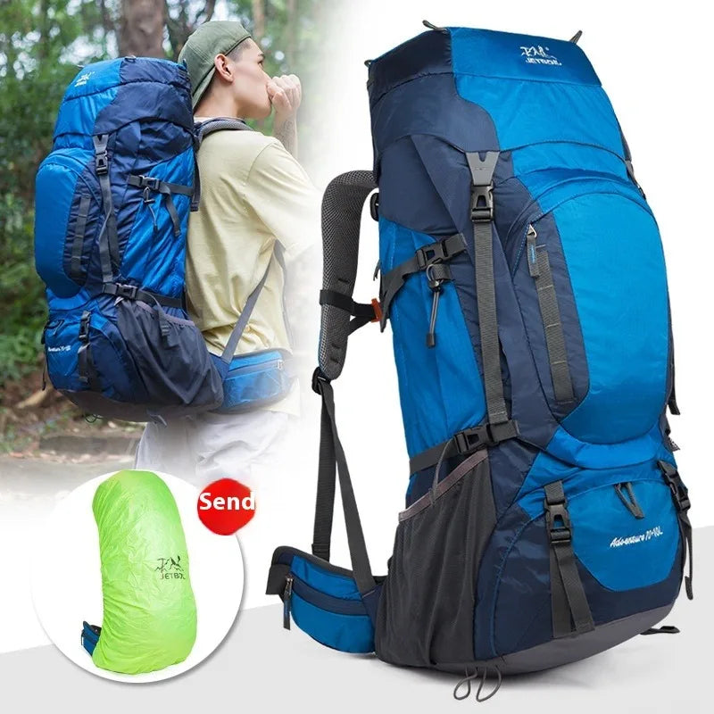 80L mountaineering backpack Outdoor Camping Backpack large capacity leisure fashion men's and women's backpack