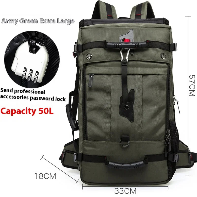 50L Waterproof Durable Travel Backpack Men Women Multifunction 17.3 Laptop Backpacks Male outdoor Luggage Bag mochilas