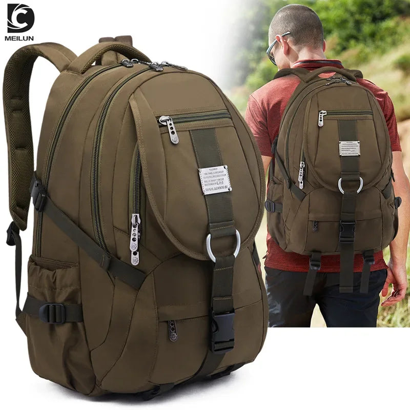 New Black Fashion Large Capacity Travel Backpack Men's Outdoor Backpack Oxford Cloth 55L Durable Mountaineering Bag