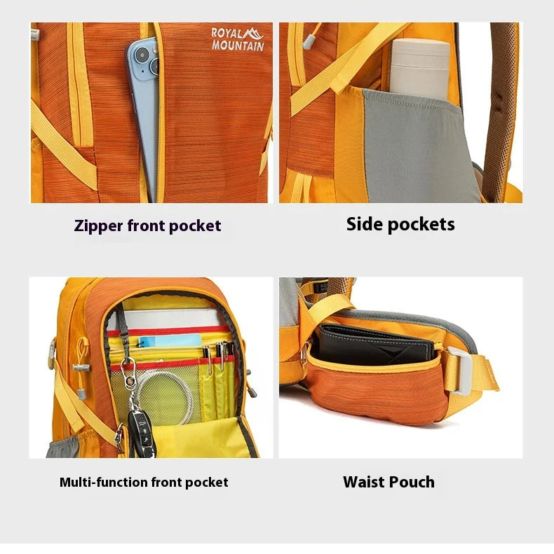 Nylon Waterproof Backpack Casual Outdoor 35L Large Capacity Travel Backpacks Hiking Camping Mountaineering Bag Youth Sports Bags