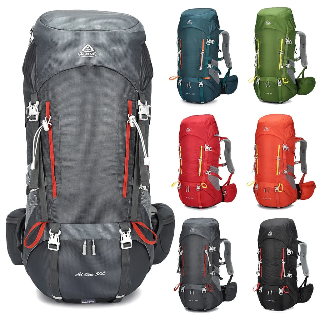 50L Waterproof Climbing Backpack Outdoor Sports Bag Travel Backpack Camping Hiking Trekking Backpack for Women and Men