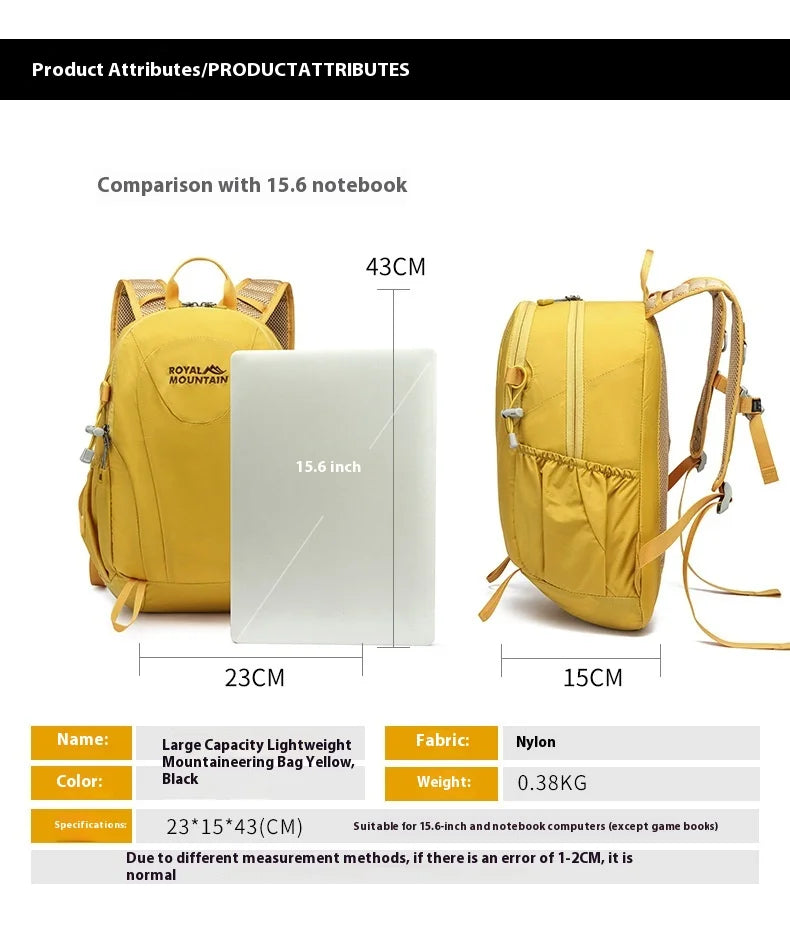 Fashion Women's Men Travelling Hiking Waterproof Outdoor Lightweight Camping Small Backpack Simple Casual Travel College Bag