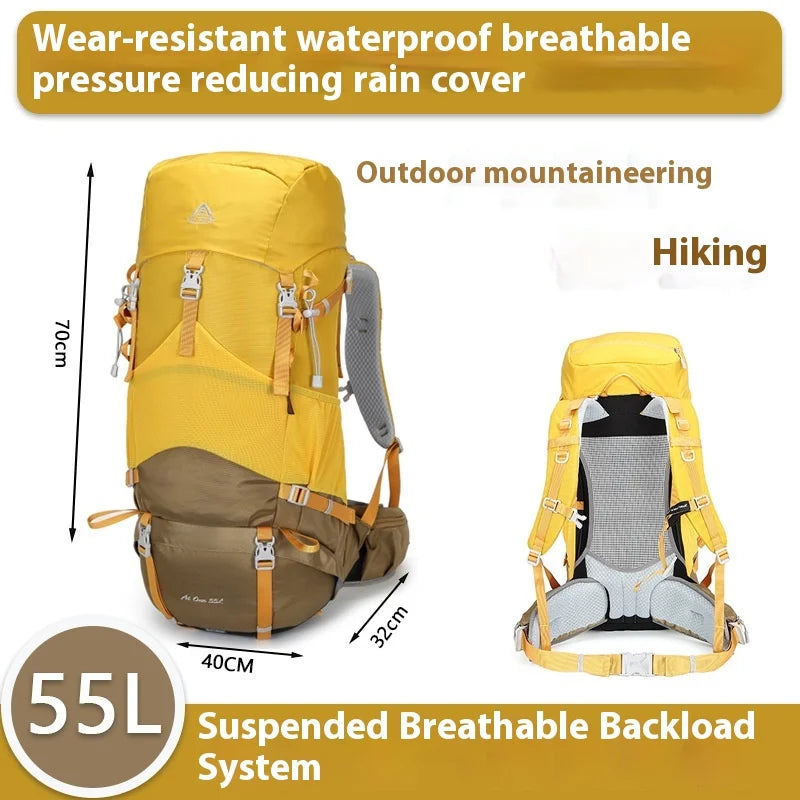 New Design 50l Hiking Backpack Expandable Large Capacity External Frame Bag Pack Rucksack Camping Hiking Backpack