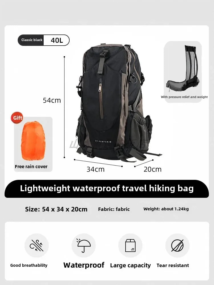 Outdoor mountaineering backpack lightweight backpack new professional lightweight large capacity travel waterproof