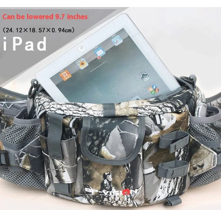 Waist Pack Bag with Shoulder Strips Hiking Camping Climbing Cycling Tactical Storage Lumbar Bag for Hunting Ski Fishing Fitness