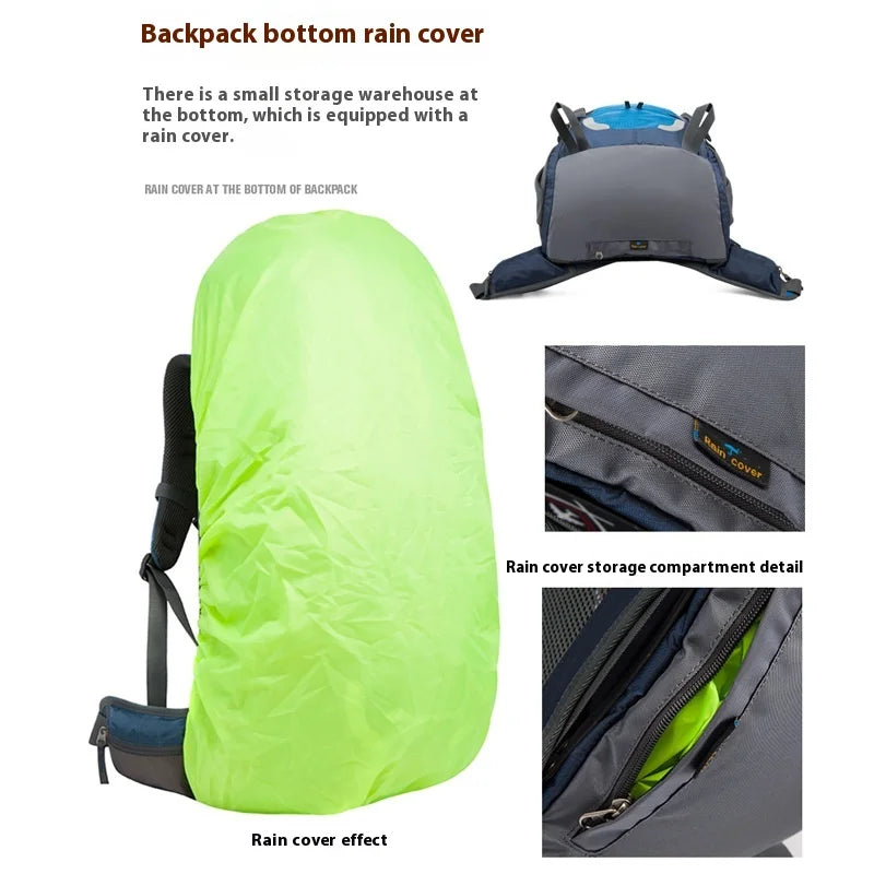 55L high capacity mountaineering bag hiking camping long distance travel outdoor backpack men's and women's sports